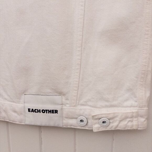 Each x Other White Denim Fringe Vest Size Medium - Picture 8 of 9